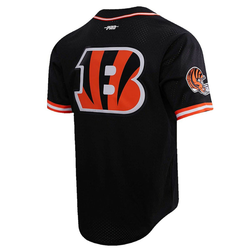 Joe Burrow Cincinnati Bengals Pro Standard Mesh Baseball Button-Up T-Shirt - Black on sale