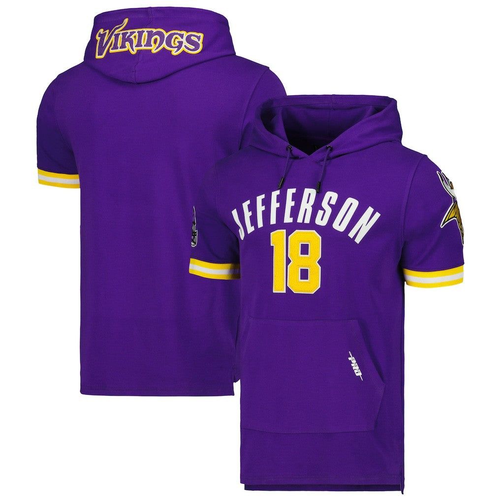 Justin Jefferson Minnesota Vikings Pro Standard Player Name & Number Hoodie T-Shirt - Purple discount