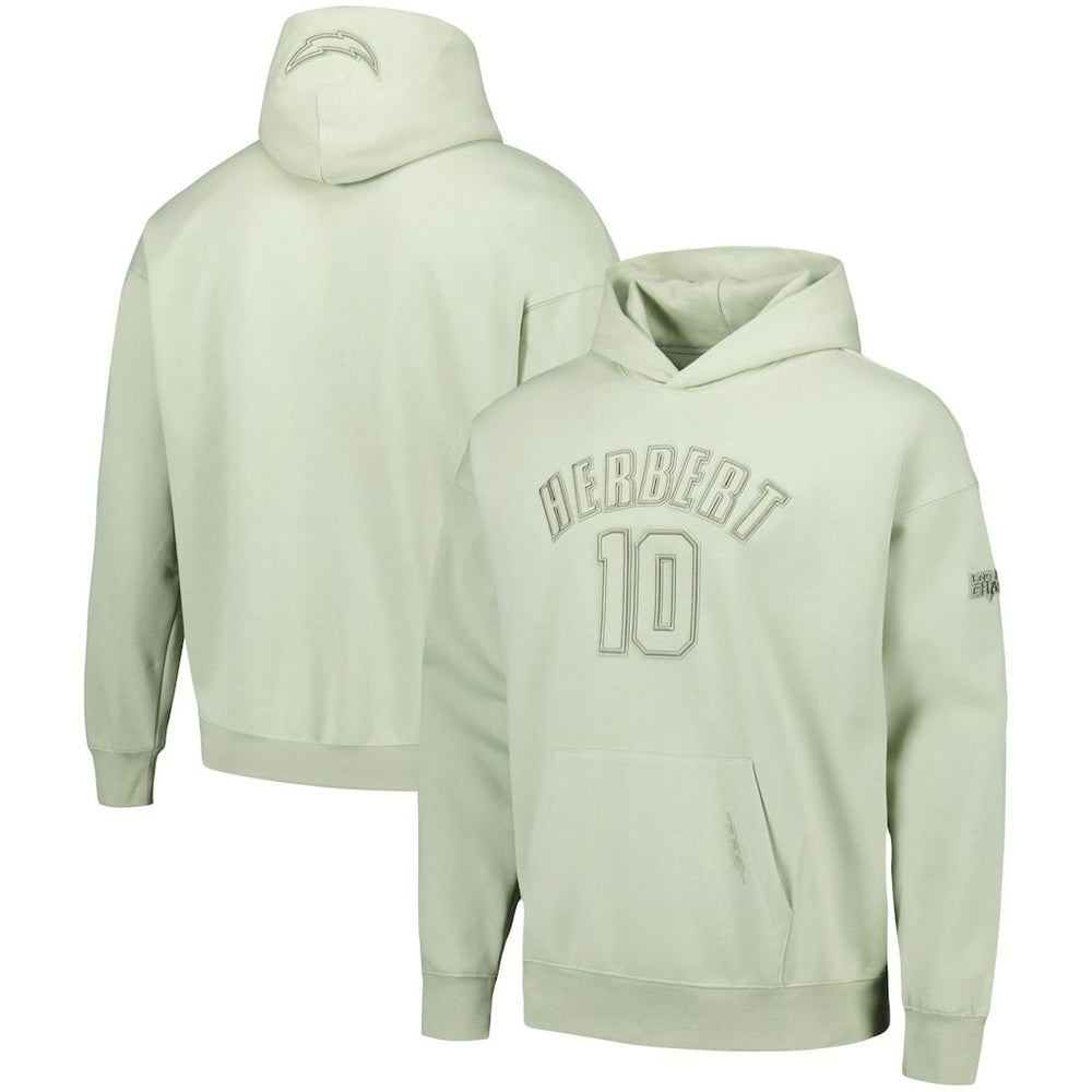 Justin Herbert Los Angeles Chargers Pro Standard Player Name & Number Pullover Hoodie - Light Green cheap