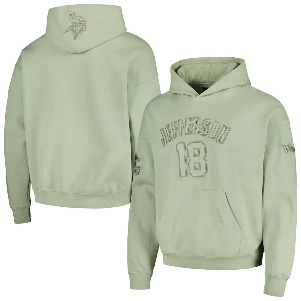 Justin Jefferson Minnesota Vikings Pro Standard Player Name & Number Pullover Hoodie - Light Green discount