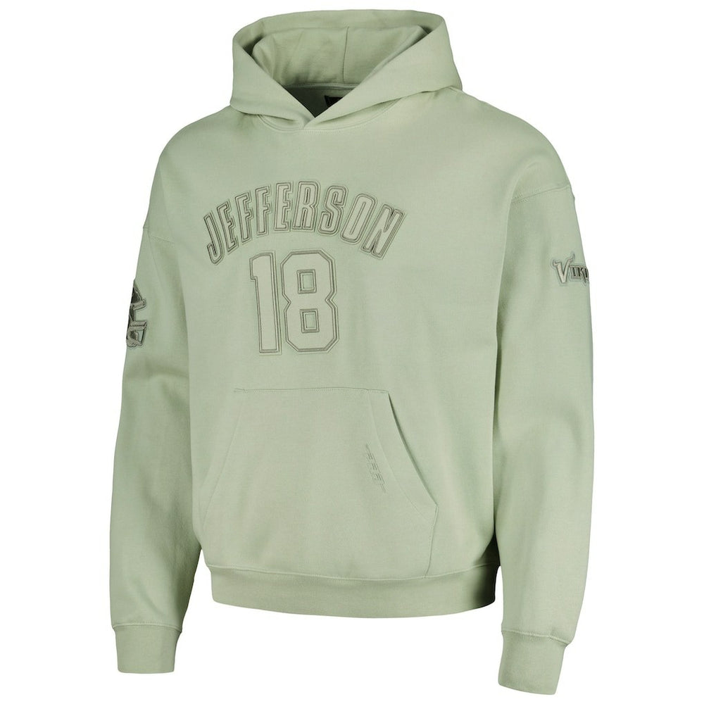Justin Jefferson Minnesota Vikings Pro Standard Player Name & Number Pullover Hoodie - Light Green discount