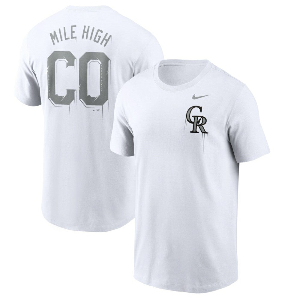 Colorado Rockies Mile High Hometown T-Shirt - White | Nike