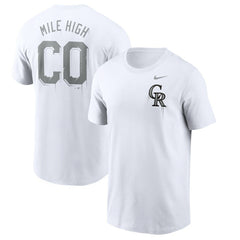 Colorado Rockies Mile High Hometown T-Shirt - White | Nike