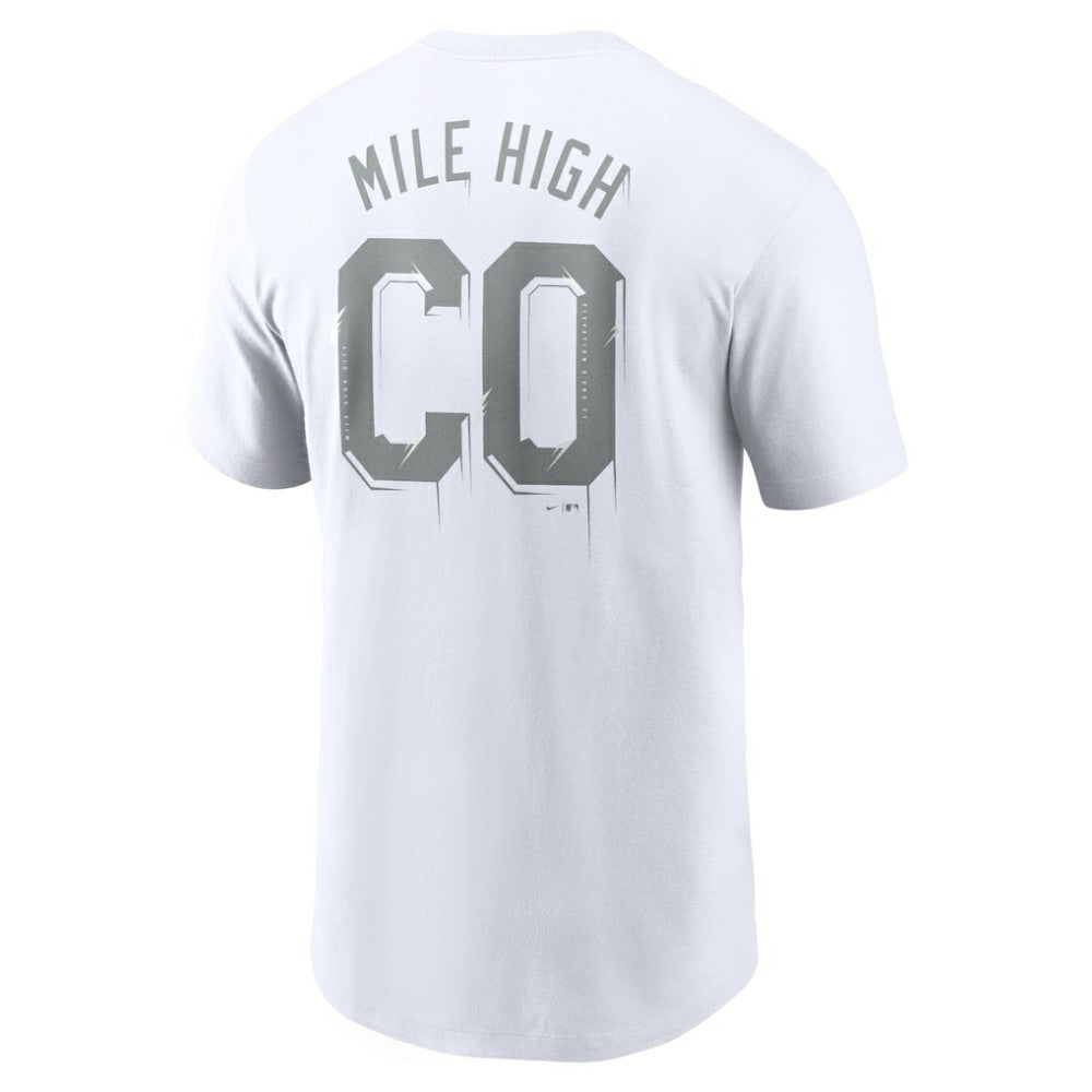 Colorado Rockies Mile High Hometown T-Shirt - White | Nike