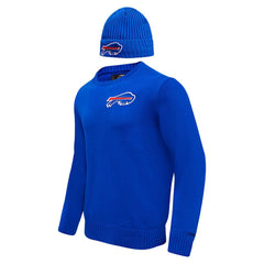 Buffalo Bills Pro Standard Crewneck Pullover Sweater & Cuffed Knit Hat Box Gift Set - Royal sale