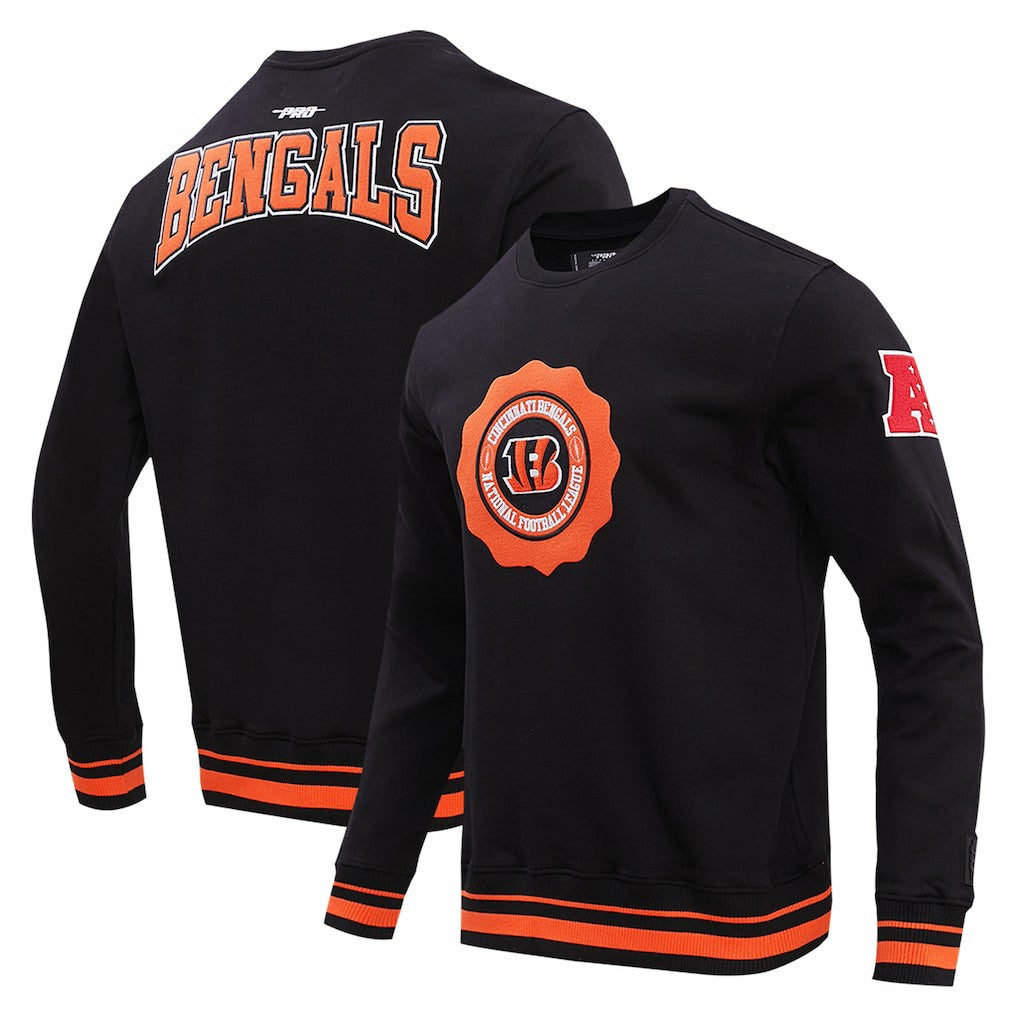 Cincinnati Bengals Pro Standard Crest Emblem Pullover Sweatshirt - Black on sale