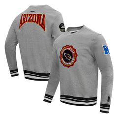 Arizona Cardinals Pro Standard Crest Emblem Pullover Sweatshirt - Heather Gray discount