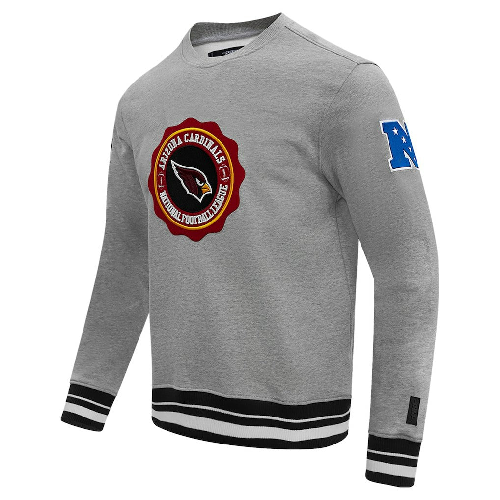 Arizona Cardinals Pro Standard Crest Emblem Pullover Sweatshirt - Heather Gray discount