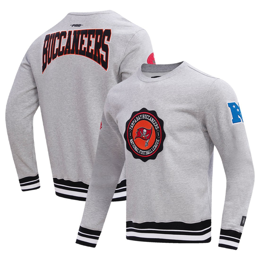 Tampa Bay Buccaneers Pro Standard Crest Emblem Pullover Sweatshirt - Heather Gray sale