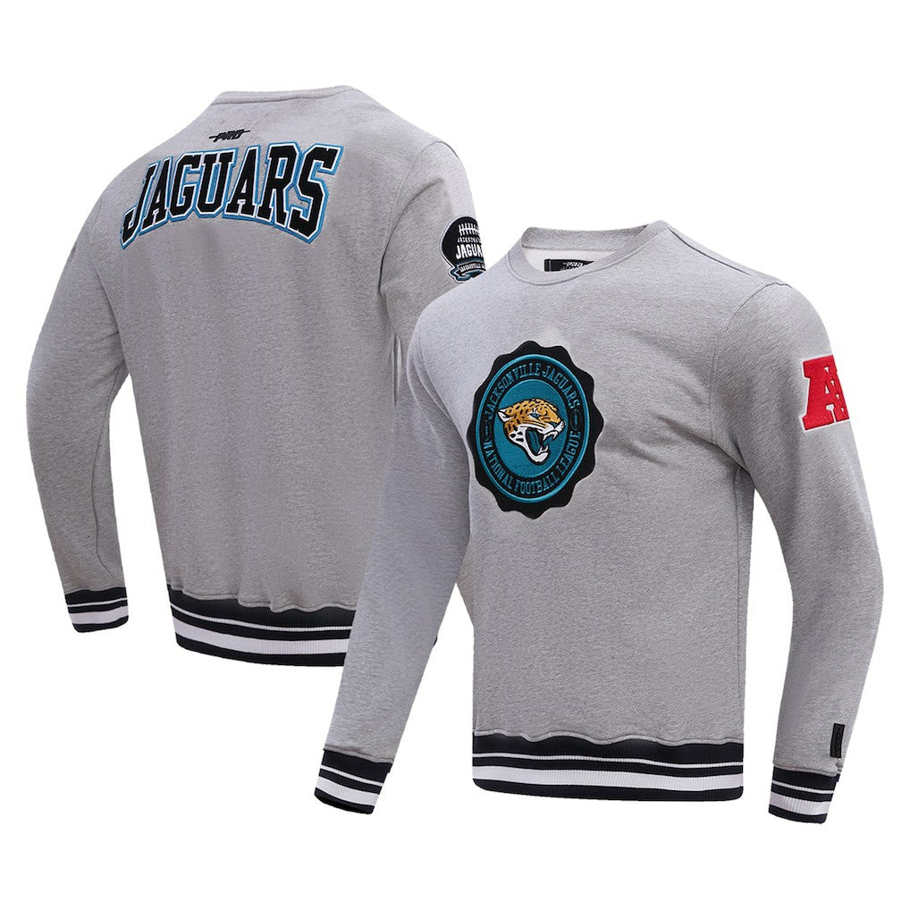 Jacksonville Jaguars Pro Standard Crest Emblem Pullover Sweatshirt - Heather Gray outlet