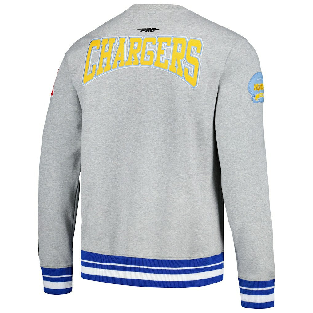 Los Angeles Chargers Pro Standard Crest Emblem Pullover Sweatshirt - Heather Gray for sale