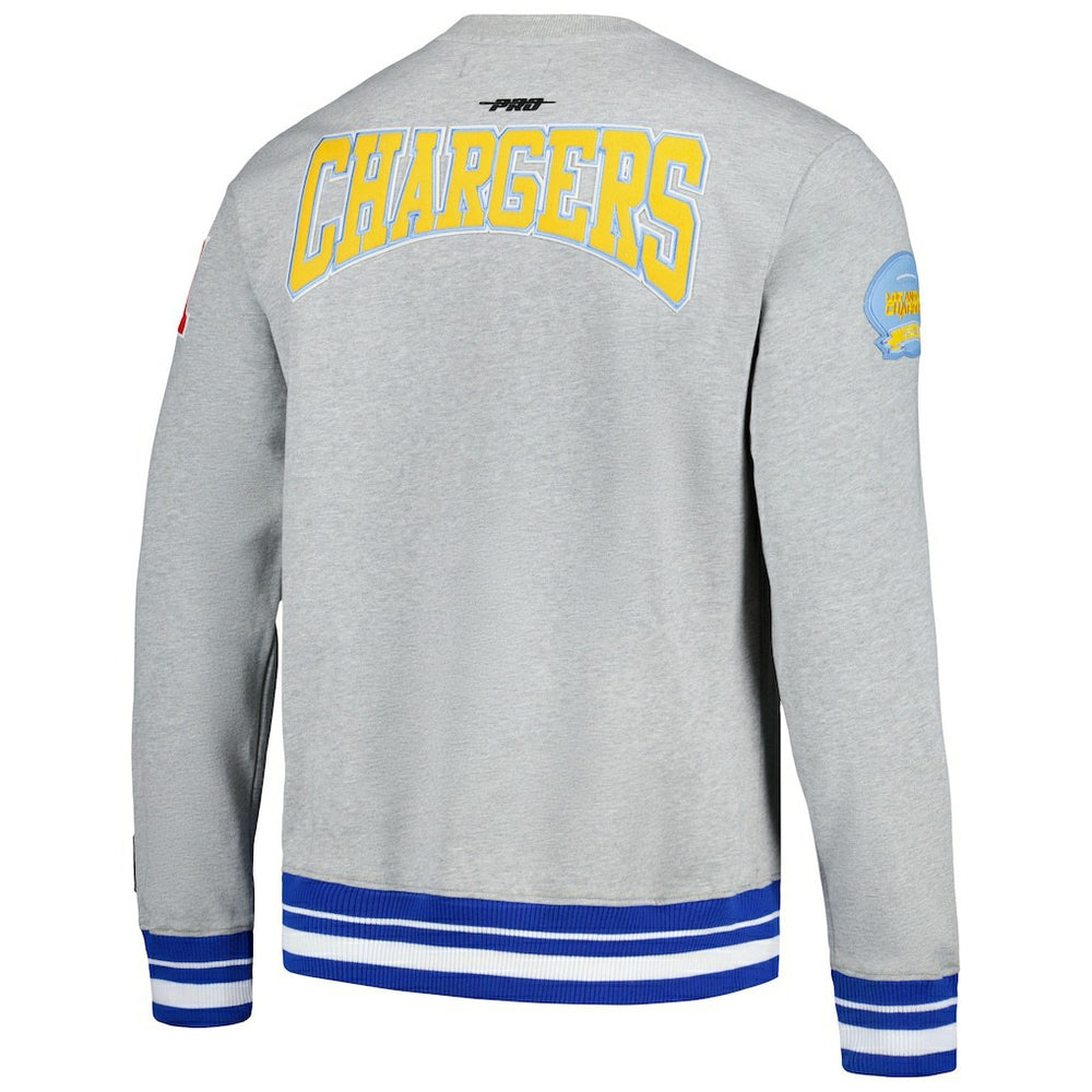 Los Angeles Chargers Pro Standard Crest Emblem Pullover Sweatshirt - Heather Gray for sale