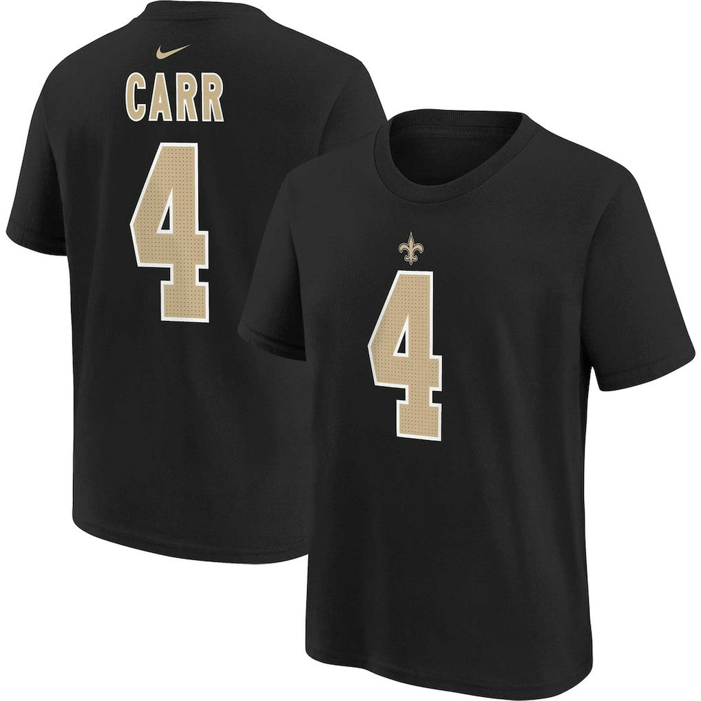 Derek Carr New Orleans Saints Youth Player Name & Number T-Shirt - Black | Nike sale