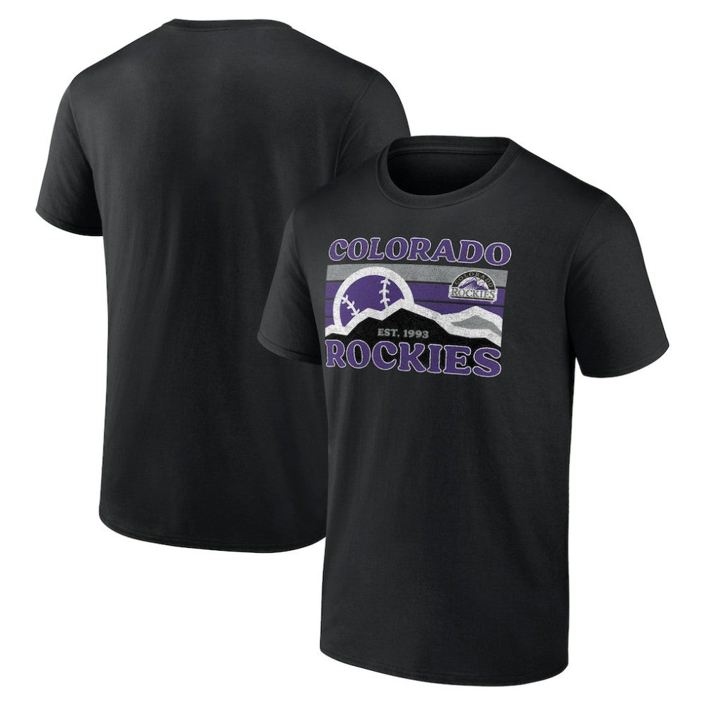Colorado Rockies Hometown Mountain Scene T-Shirt - Black