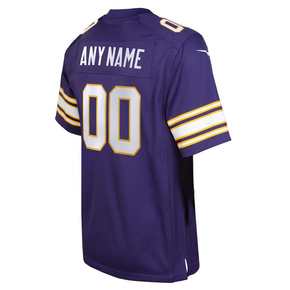 Minnesota Vikings Youth Classic Custom Game Jersey - Purple | Nike discount