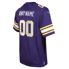 Minnesota Vikings Youth Classic Custom Game Jersey - Purple | Nike discount