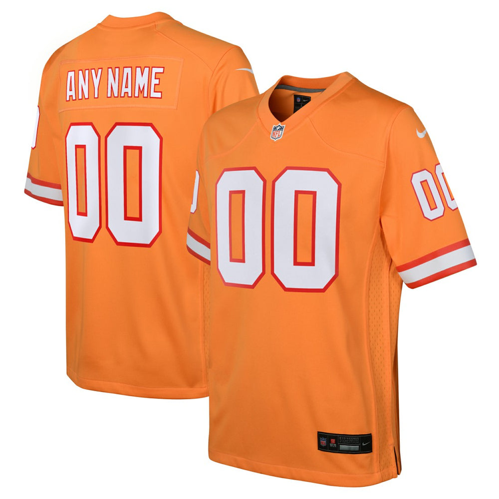 Tampa Bay Buccaneers Youth Custom Throwback Game Jersey - Orange | Nike online