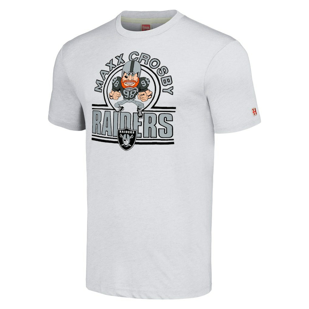Maxx Crosby Las Vegas Raiders Homage Unisex Caricature Player Tri-Blend T-Shirt - Ash discount