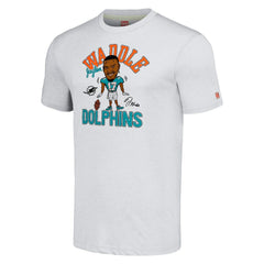 Jaylen Waddle Miami Dolphins Homage Unisex Caricature Player Tri-Blend T-Shirt - Anthracite online