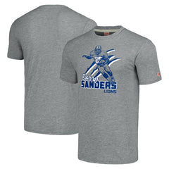 Barry Sanders Detroit Lions Homage Unisex Caricature Retired Player Tri-Blend T-Shirt - Gray cheap