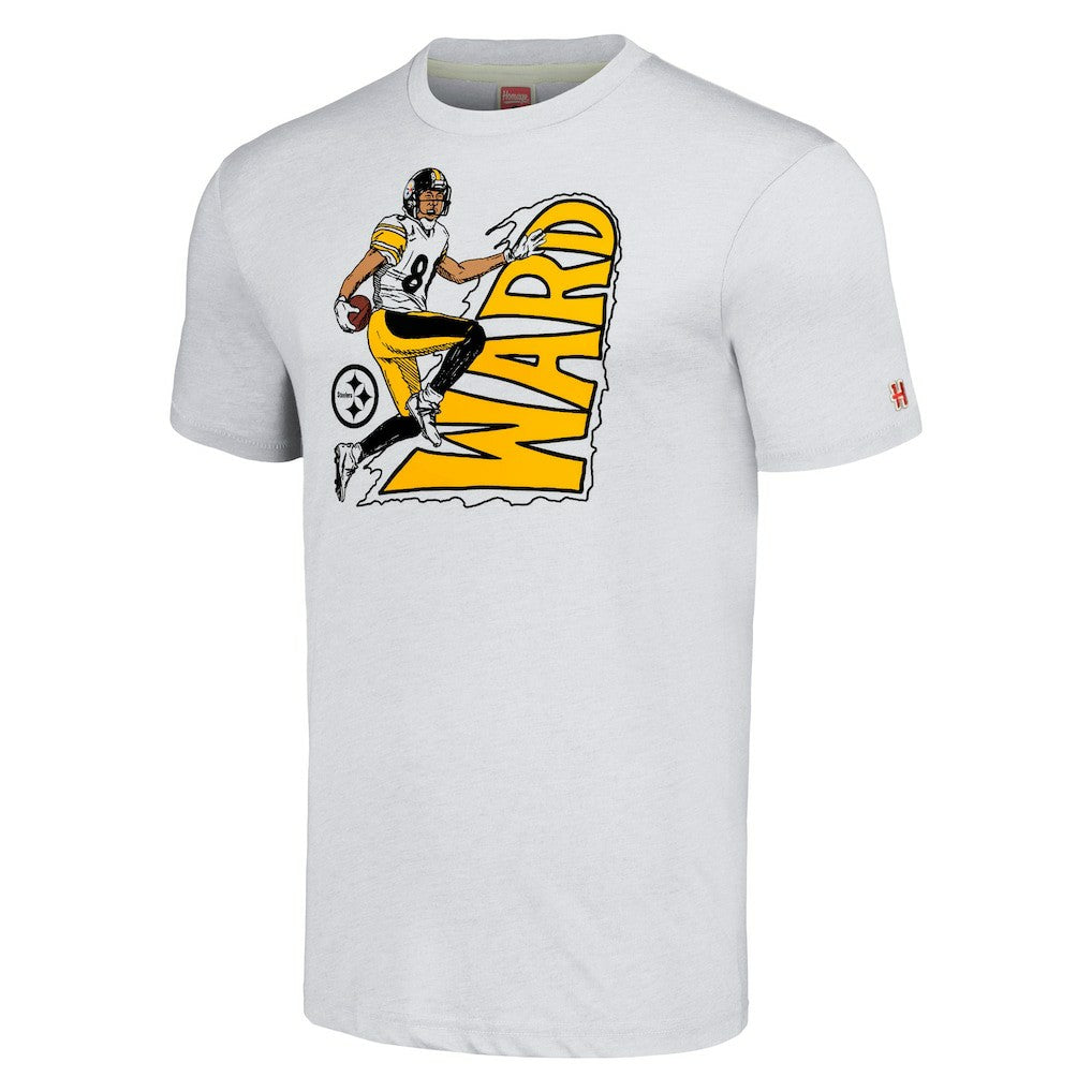 Hines Ward Pittsburgh Steelers Homage Unisex Caricature Retired Player Tri-Blend T-Shirt - Ash online