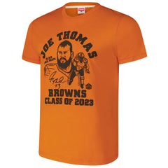 Joe Thomas Cleveland Browns Homage Unisex Caricature Retired Player Tri-Blend T-Shirt - Orange on sale