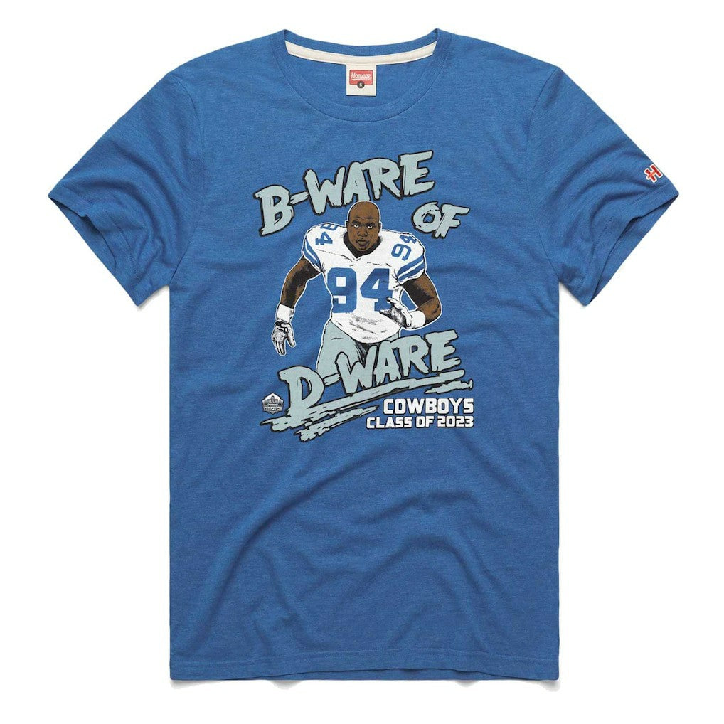DeMarcus Ware Dallas Cowboys Homage Unisex Caricature Retired Player Tri-Blend T-Shirt - Royal for sale