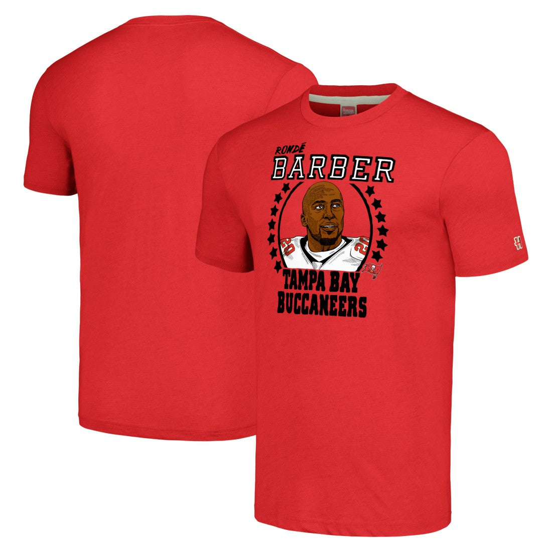 Ronde Barber Tampa Bay Buccaneers Homage Unisex Caricature Retired Player Tri-Blend T-Shirt - Red online