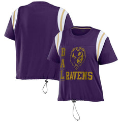 Baltimore Ravens WEAR by Erin Andrews Women's Cinched Colorblock T-Shirt - Purple outlet