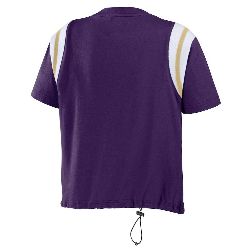 Baltimore Ravens WEAR by Erin Andrews Women's Cinched Colorblock T-Shirt - Purple outlet