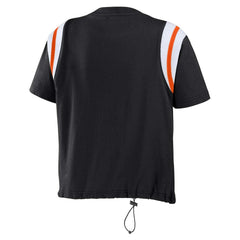 Cincinnati Bengals WEAR by Erin Andrews Women's Cinched Colorblock T-Shirt - Black online