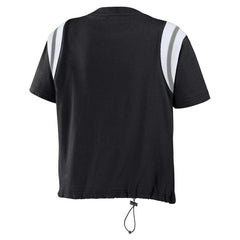 Las Vegas Raiders WEAR by Erin Andrews Women's Cinched Colorblock T-Shirt - Black outlet