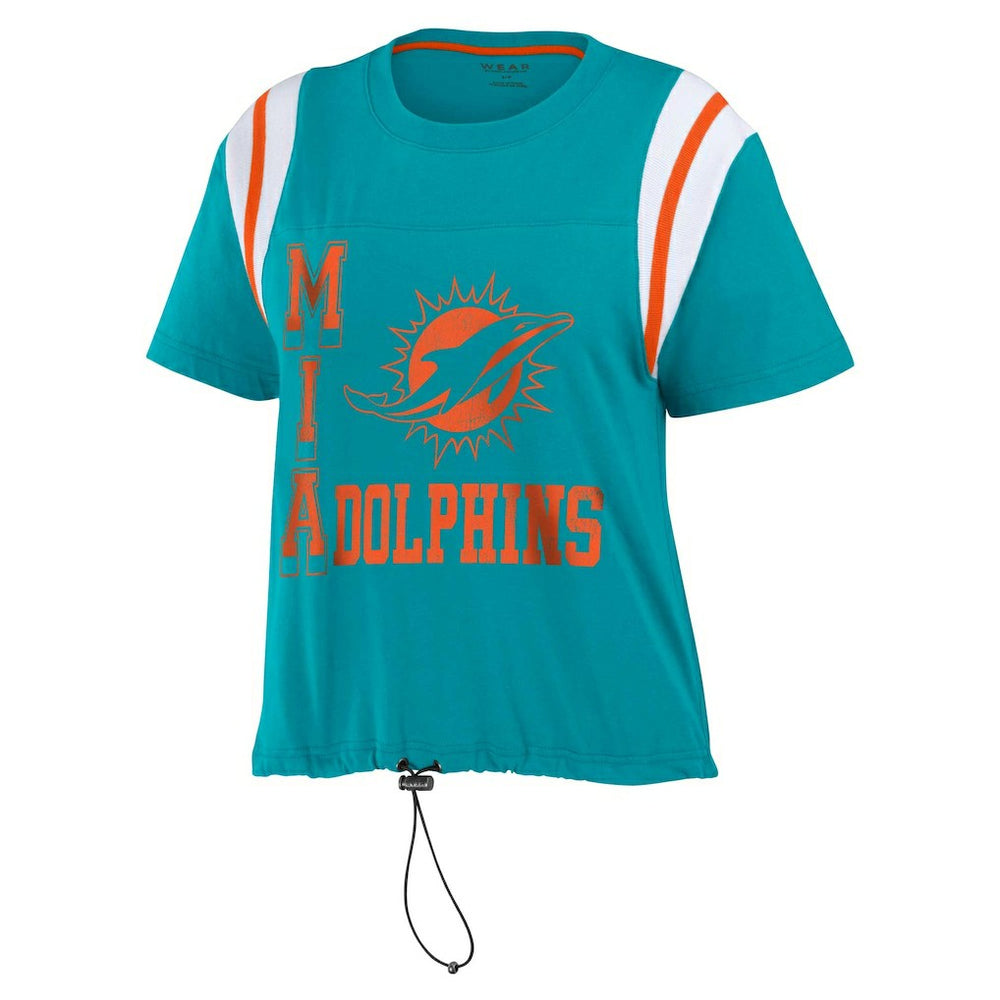 Miami Dolphins WEAR by Erin Andrews Women's Cinched Colorblock T-Shirt - Aqua online