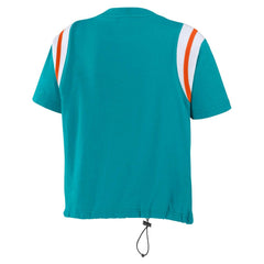 Miami Dolphins WEAR by Erin Andrews Women's Cinched Colorblock T-Shirt - Aqua online