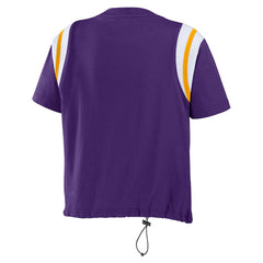 Minnesota Vikings WEAR by Erin Andrews Women's Cinched Colorblock T-Shirt - Purple online