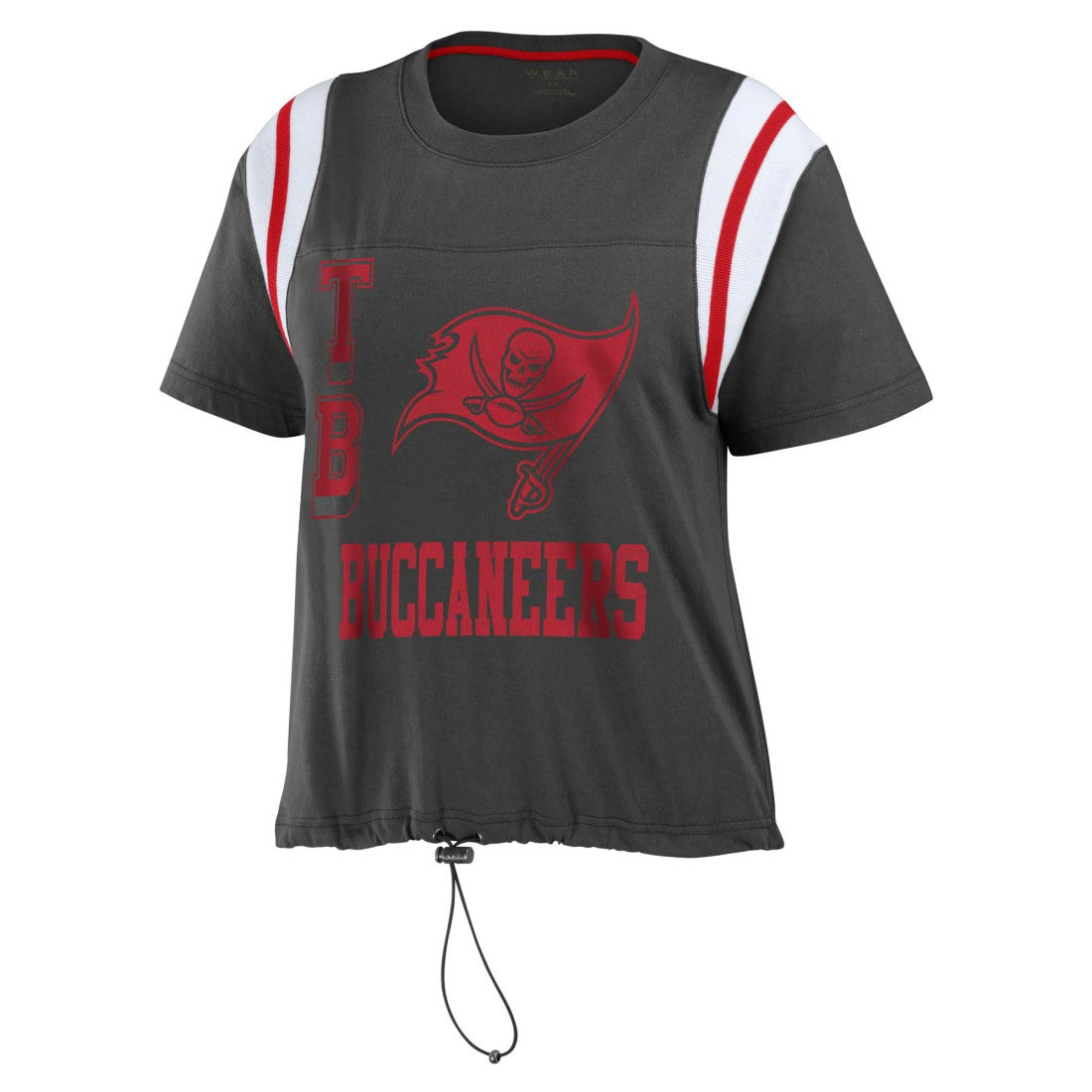 Tampa Bay Buccaneers WEAR by Erin Andrews Women's Cinched Colorblock T-Shirt - Pewter online