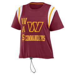 Washington Commanders WEAR by Erin Andrews Women's Cinched Colorblock T-Shirt - Burgundy discount