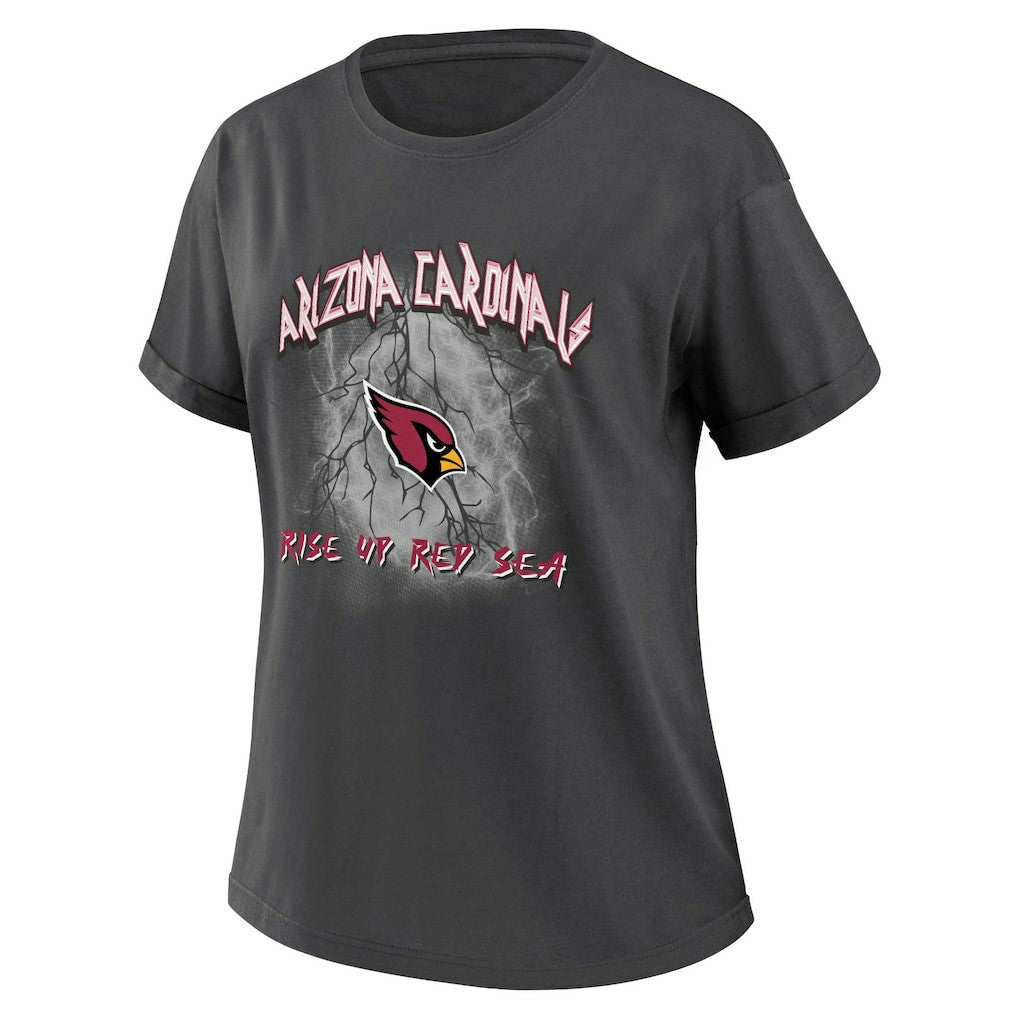 Arizona Cardinals WEAR by Erin Andrews Women's Boyfriend T-Shirt - Charcoal for sale