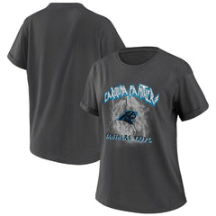Carolina Panthers WEAR by Erin Andrews Women's Boyfriend T-Shirt - Charcoal sale