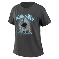 Carolina Panthers WEAR by Erin Andrews Women's Boyfriend T-Shirt - Charcoal sale