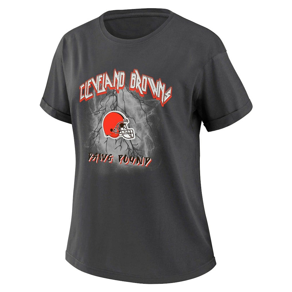 Cleveland Browns WEAR by Erin Andrews Women's Boyfriend T-Shirt - Charcoal discount
