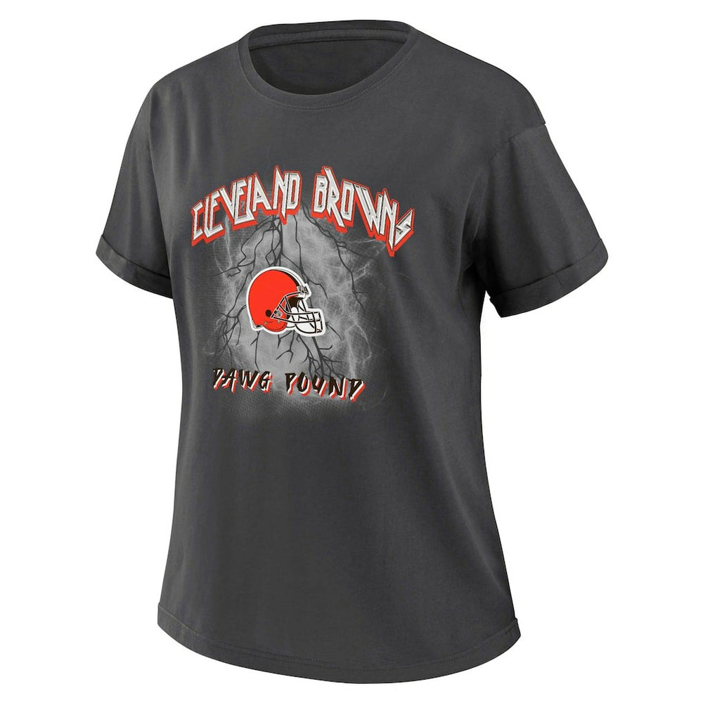 Cleveland Browns WEAR by Erin Andrews Women's Boyfriend T-Shirt - Charcoal discount