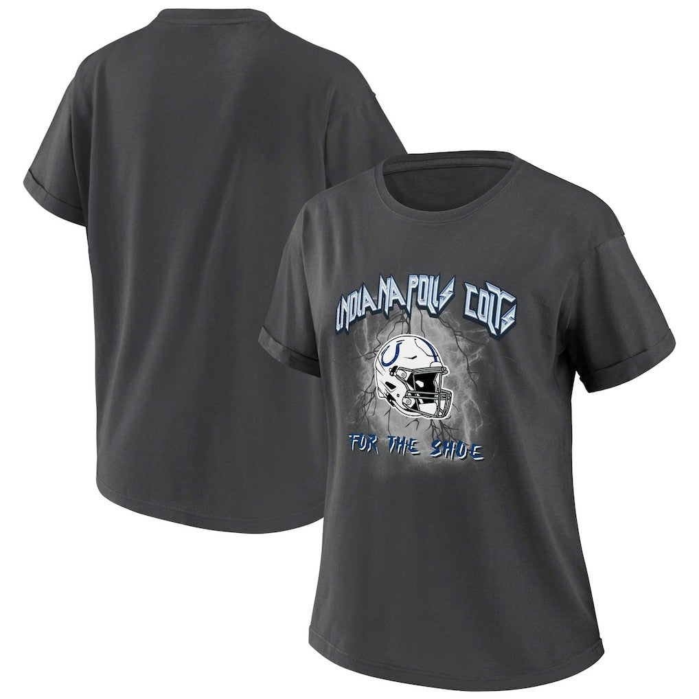 Indianapolis Colts WEAR by Erin Andrews Women's Boyfriend T-Shirt - Charcoal cheap