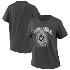 Las Vegas Raiders WEAR by Erin Andrews Women's Boyfriend T-Shirt - Charcoal on sale