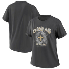 New Orleans Saints WEAR by Erin Andrews Women's Boyfriend T-Shirt - Charcoal online