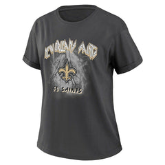 New Orleans Saints WEAR by Erin Andrews Women's Boyfriend T-Shirt - Charcoal online