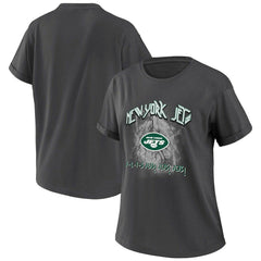 New York Jets WEAR by Erin Andrews Women's Boyfriend T-Shirt - Charcoal on sale