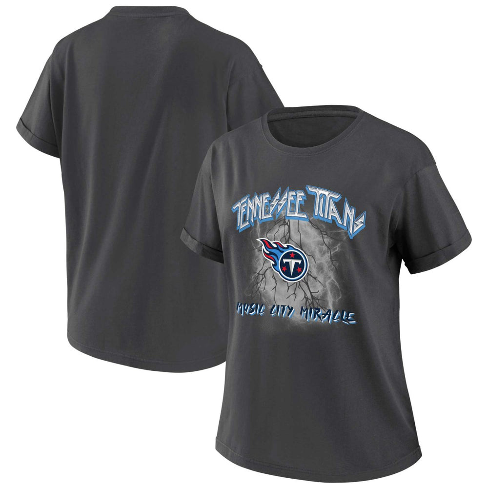 Tennessee Titans WEAR by Erin Andrews Women's Boyfriend T-Shirt - Charcoal on sale