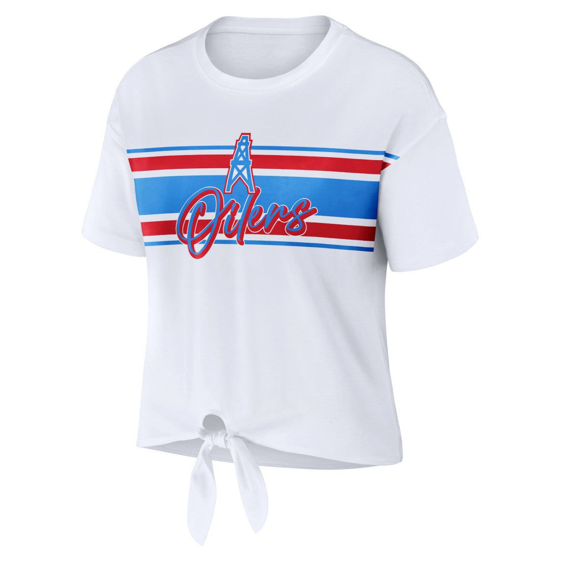 Tennessee Titans WEAR by Erin Andrews Women's Front Tie Retro T-Shirt - White sale