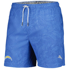 Los Angeles Chargers Naples Layered Leaves Swim Shorts - Powder Blue cheap